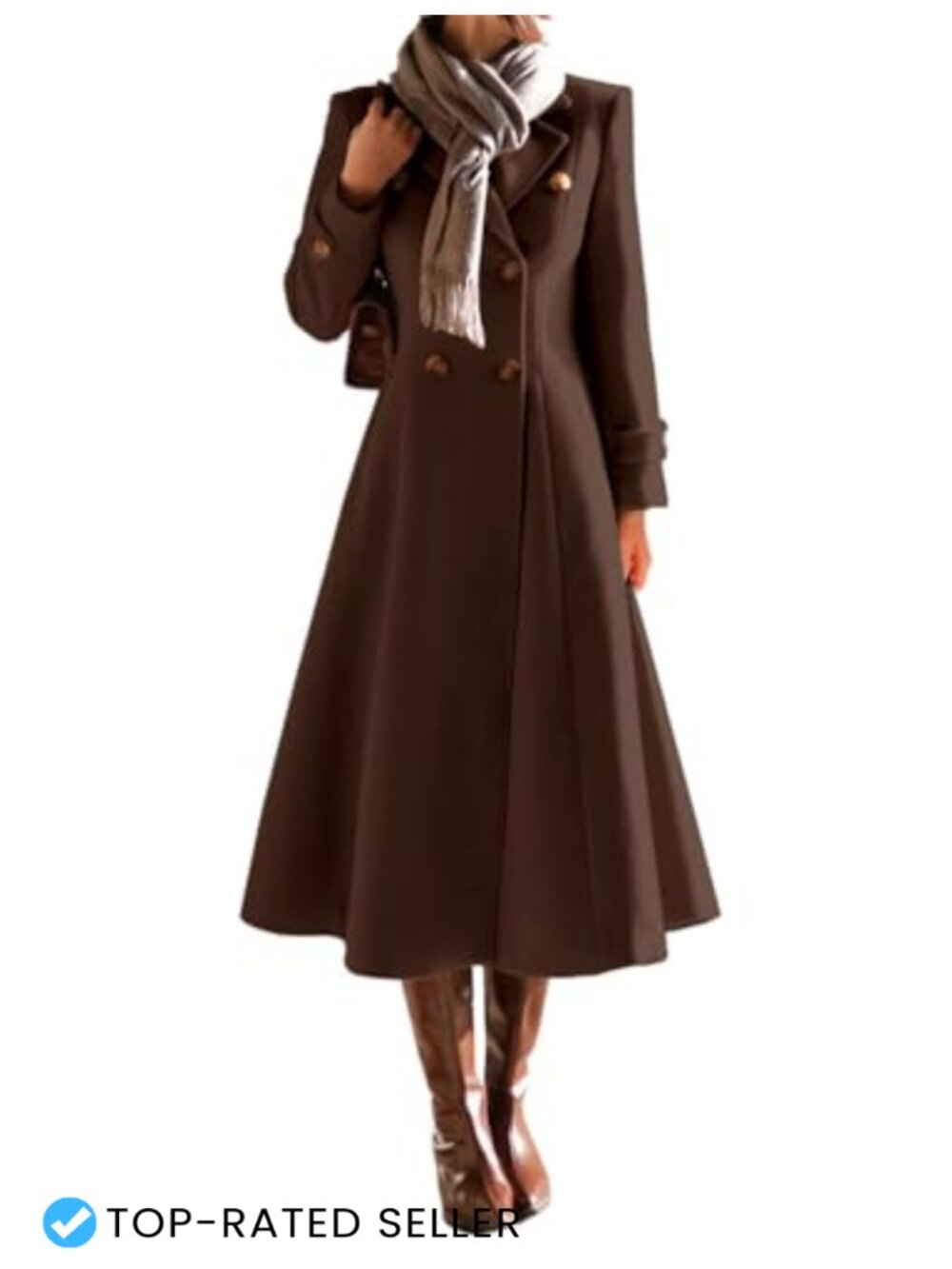 Wool Blend Peacoat Long Sleeve Double Breasted Winter Trench Coat